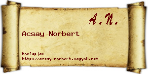 Acsay Norbert névjegykártya