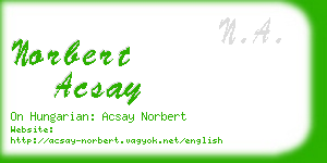 norbert acsay business card